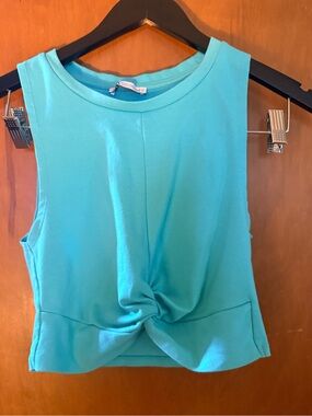 Zara Turquoise Twist-Front Sleeveless Tank size medium